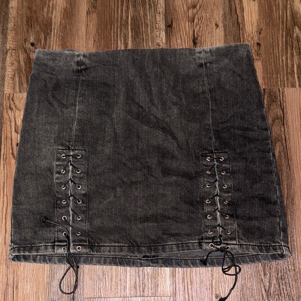 Urban Outfitters BDG Charcoal Lace-Up Mini Skirt